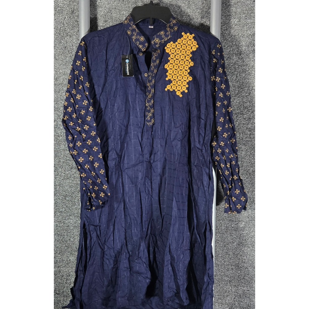 Centerpoint Kids Panjabi Navy Blue Embroidered Kurta Tunic Size 28 NWT